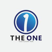 Number one logo and Vector Number design Stock Images Illustration