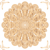 ramadan, aïd, arabe islamique est style mandala transparent. mandala png Contexte élément. abstrait d'or mandala. mandala png éléments