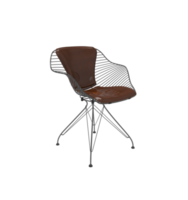Chair with leather seat isolated png