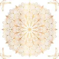 ramadan, aïd, arabe islamique est style mandala transparent. mandala png Contexte élément. abstrait d'or mandala. mandala png éléments