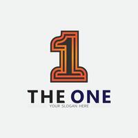 Number one logo and Vector Number design Stock Images Illustration