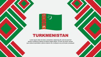 Turkmenistan Flag Abstract Background Design Template. Turkmenistan Independence Day Banner Wallpaper Vector Illustration. Turkmenistan