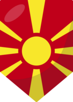 norte Macedônia bandeira galhardete 3d desenho animado estilo. png