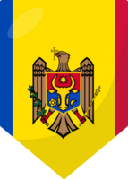 Moldova flag pennant 3D cartoon style. png