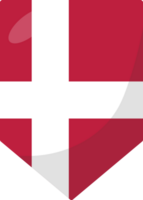 Denmark flag pennant 3D cartoon style. png