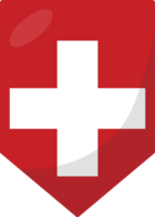 Switzerland flag pennant 3D cartoon style. png