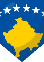 Kosovo flag pennant 3D cartoon style. png