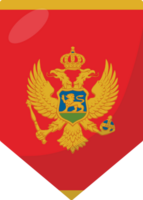 Montenegro flag pennant 3D cartoon style. png