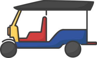 Tuk Tuk Symbol, Thailand eben Symbole, eben Farbe Linie. png