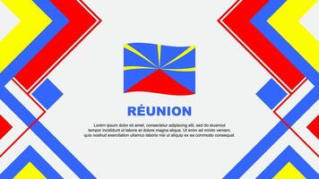 Reunion Flag Abstract Background Design Template. Reunion Independence Day Banner Wallpaper Vector Illustration. Banner