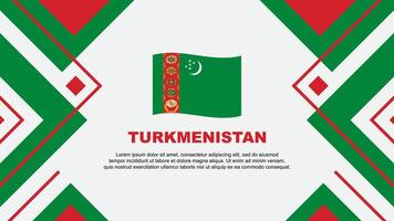 Turkmenistan Flag Abstract Background Design Template. Turkmenistan Independence Day Banner Wallpaper Vector Illustration. Turkmenistan Illustration