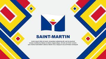 Saint Martin Flag Abstract Background Design Template. Saint Martin Independence Day Banner Wallpaper Vector Illustration. Saint Martin Cartoon