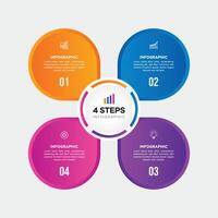 Infographic template design with 4 options or steps business data visualization template design. Can be used for process diagram, presentations, workflow layout, banner, flow chart, info graph. vector