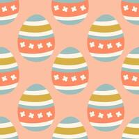 Easter eggs seamless pattern, Easter symbol, decorative vector elements. Easter colored eggs simple pattern. Vector illustration isolated.