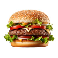 AI generated Delicious Hamburger With Thick Petty png