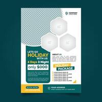 tour and travel flyer design template. holiday flyer template. Flyer design for tour and travel agency. vector