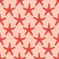 Starfish seamless pattern. Trendy pattern of starfish for wrapping paper, wallpaper, stickers, notebook cover, cards, scrapbooking vector