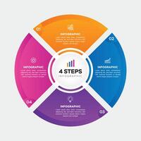 infografía modelo diseño con 4 4 opciones o pasos negocio datos visualización modelo diseño. lata ser usado para proceso diagrama, presentaciones, flujo de trabajo disposición, bandera, fluir cuadro, informacion grafico. vector