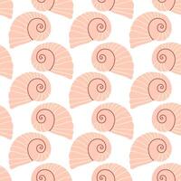 Sea shells seamless pattern. Trendy pattern of seashells for wrapping paper, wallpaper, stickers, notebook cover, cards, scrapbooking vector