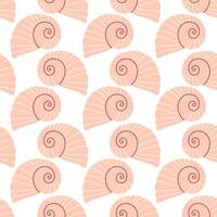 Sea shells seamless pattern. Trendy pattern of seashells for wrapping paper, wallpaper, stickers, notebook cover, cards, scrapbooking vector