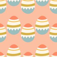Easter eggs seamless pattern, Easter symbol, decorative vector elements. Easter colored eggs simple pattern. Vector illustration isolated.