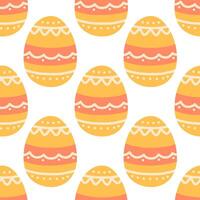 Easter eggs seamless pattern, Easter symbol, decorative vector elements. Easter colored eggs simple pattern. Vector illustration isolated.