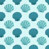 Sea shells seamless pattern. Trendy pattern of seashells for wrapping paper, wallpaper, stickers, notebook cover, cards, scrapbooking vector