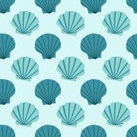 Sea shells seamless pattern. Trendy pattern of seashells for wrapping paper, wallpaper, stickers, notebook cover, cards, scrapbooking vector