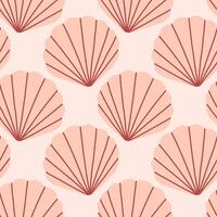 Sea shells seamless pattern. Trendy pattern of seashells for wrapping paper, wallpaper, stickers, notebook cover, cards, scrapbooking vector