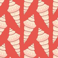 Sea shells seamless pattern. Trendy pattern of seashells for wrapping paper, wallpaper, stickers, notebook cover, cards, scrapbooking vector