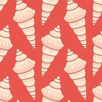 Sea shells seamless pattern. Trendy pattern of seashells for wrapping paper, wallpaper, stickers, notebook cover, cards, scrapbooking vector