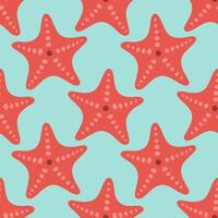 Starfish seamless pattern. Trendy pattern of starfish for wrapping paper, wallpaper, stickers, notebook cover, cards, scrapbooking vector