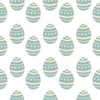 Easter eggs seamless pattern, Easter symbol, decorative vector elements. Easter colored eggs simple pattern. Vector illustration isolated.
