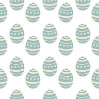 Easter eggs seamless pattern, Easter symbol, decorative vector elements. Easter colored eggs simple pattern. Vector illustration isolated.