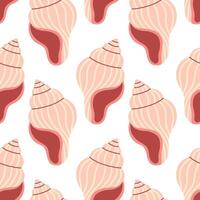 Sea shells seamless pattern. Trendy pattern of seashells for wrapping paper, wallpaper, stickers, notebook cover, cards, scrapbooking vector