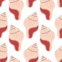 Sea shells seamless pattern. Trendy pattern of seashells for wrapping paper, wallpaper, stickers, notebook cover, cards, scrapbooking vector