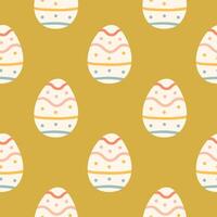 Easter eggs seamless pattern, Easter symbol, decorative vector elements. Easter colored eggs simple pattern. Vector illustration isolated.
