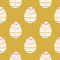 Easter eggs seamless pattern, Easter symbol, decorative vector elements. Easter colored eggs simple pattern. Vector illustration isolated.