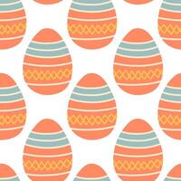 Easter eggs seamless pattern, Easter symbol, decorative vector elements. Easter colored eggs simple pattern. Vector illustration isolated.