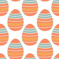 Easter eggs seamless pattern, Easter symbol, decorative vector elements. Easter colored eggs simple pattern. Vector illustration isolated.