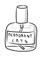 BLACK AND WHITE VECTOR DRAWING OF DEODORANT FOR CATS