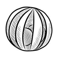 BLACK AND WHITE VECTOR DRAWING OF A BALL WITH BELLS FOR PETS