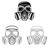 Gas Mask Full - 3 Versions vector