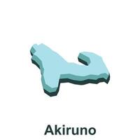Akiruno City Map, World Map International vector template