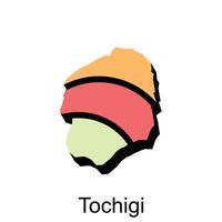 Tochigi City Map colorful simple vector illustration