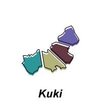 Kuki vector world map City illustration. Isolated on white background, for business