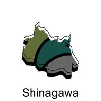 alto detallado ciudad shinagawa vector mapa, ilustración diseño modelo