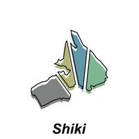 High detailed vector map of Shiki modern outline design