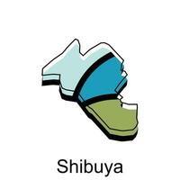 Map City of Shibuya, World Map International vector template with outline graphic sketch style