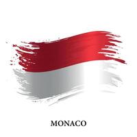 Grunge flag of Monaco, brush stroke vector